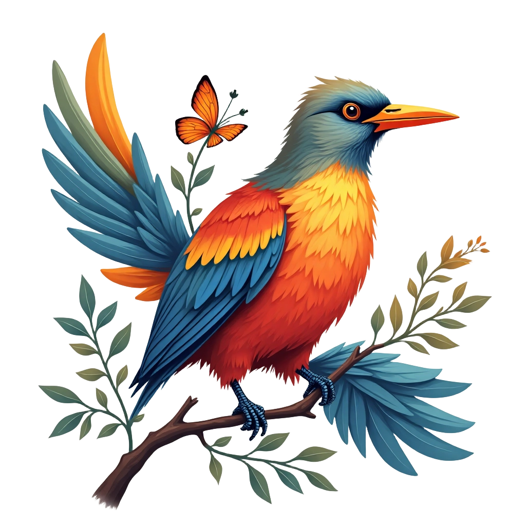 Colorful Bird on a Branch